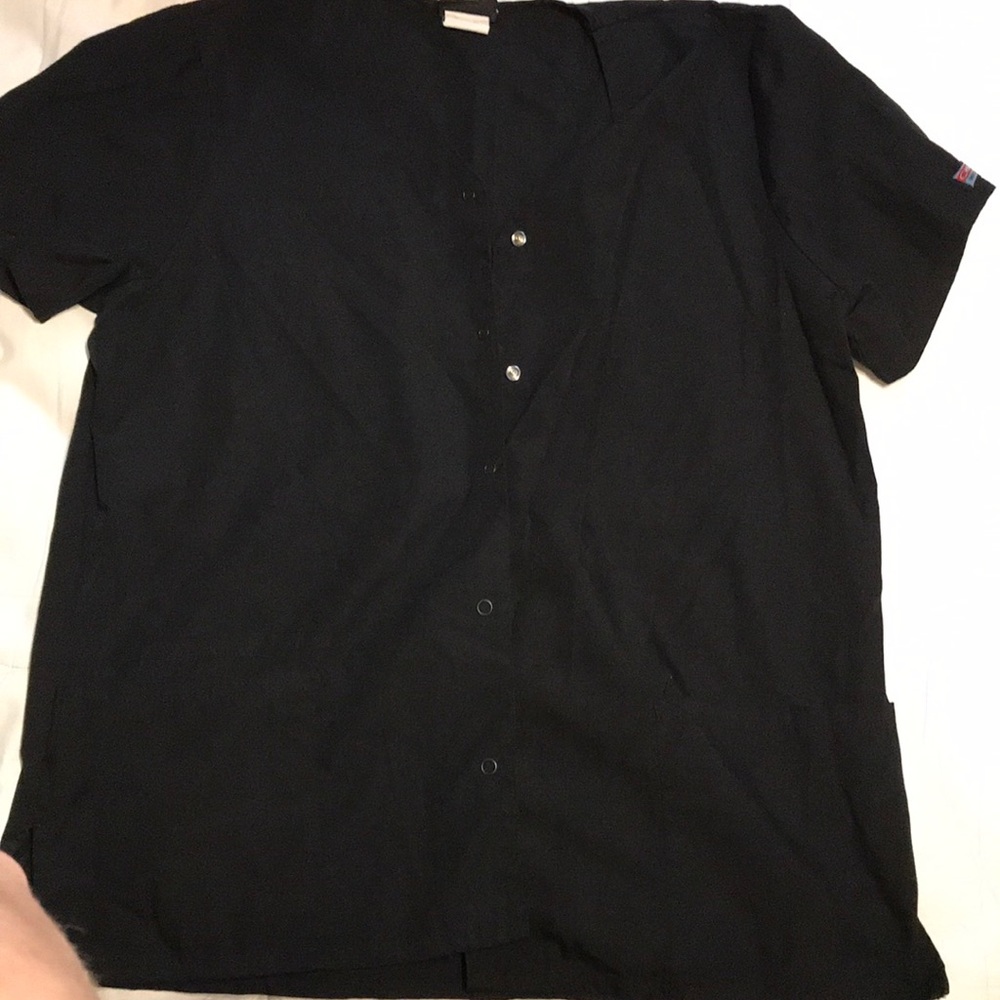 Black Button down Scrub top